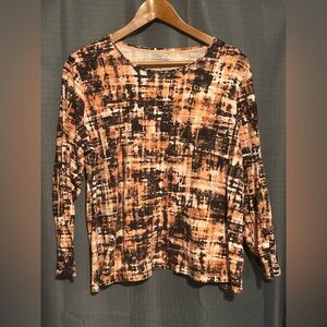 Croft & Barrow Women’s Abstract Long Sleeve Top